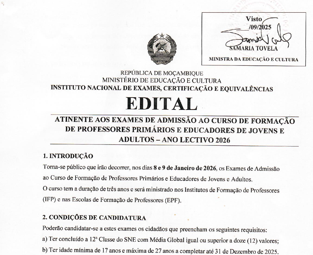 Edital de Formação de Professores